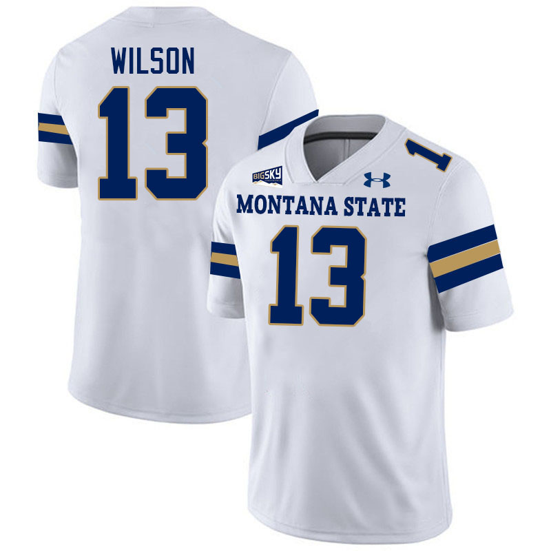Men #13 Chance Wilson Montana State Bobcats Jerseys Football Stitched-White Men #13 Chance Wilson Montana State Bobcats Jerseys Football Stitched-White